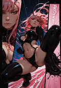 A6 Waifu Board Tied Comic Book Zero Two