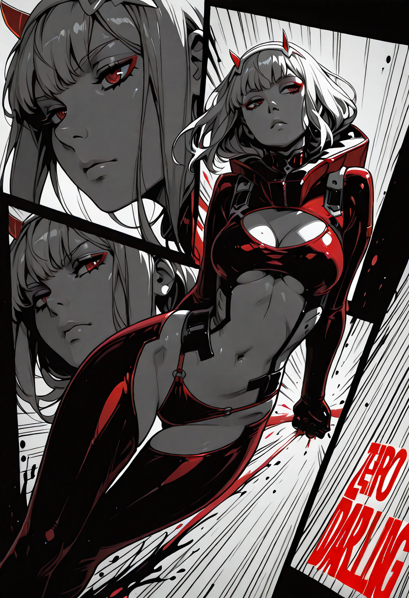 A6 Waifu Board Tied Comic Book Zero Two