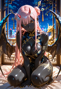 A6 Waifu Board Black Dragon Zero Two