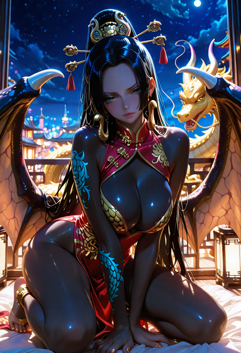A6 Waifu Board Black Dragon Boa Hancock