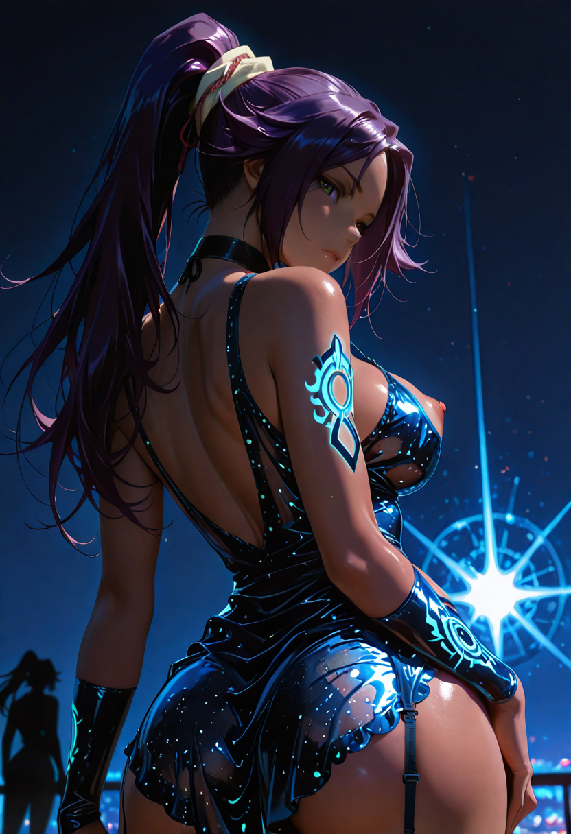 A6 Waifu Board Neon Yoruichi