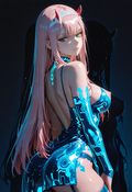 A6 Waifu Board Neon Zero Two