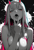 A6 Waifu Board Black N White Zero Two