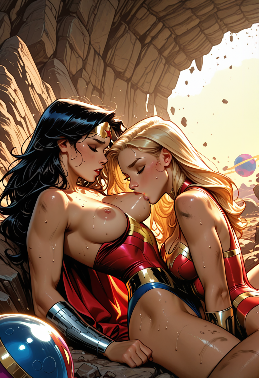 A6 Waifu Board Super Girl n Wonder Woman