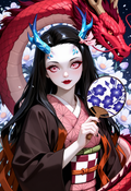 A6 Waifu Board Dragon Ladies Nezuko