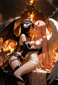 A6 Waifu Board Forbidden Love Albedo, Zero Two