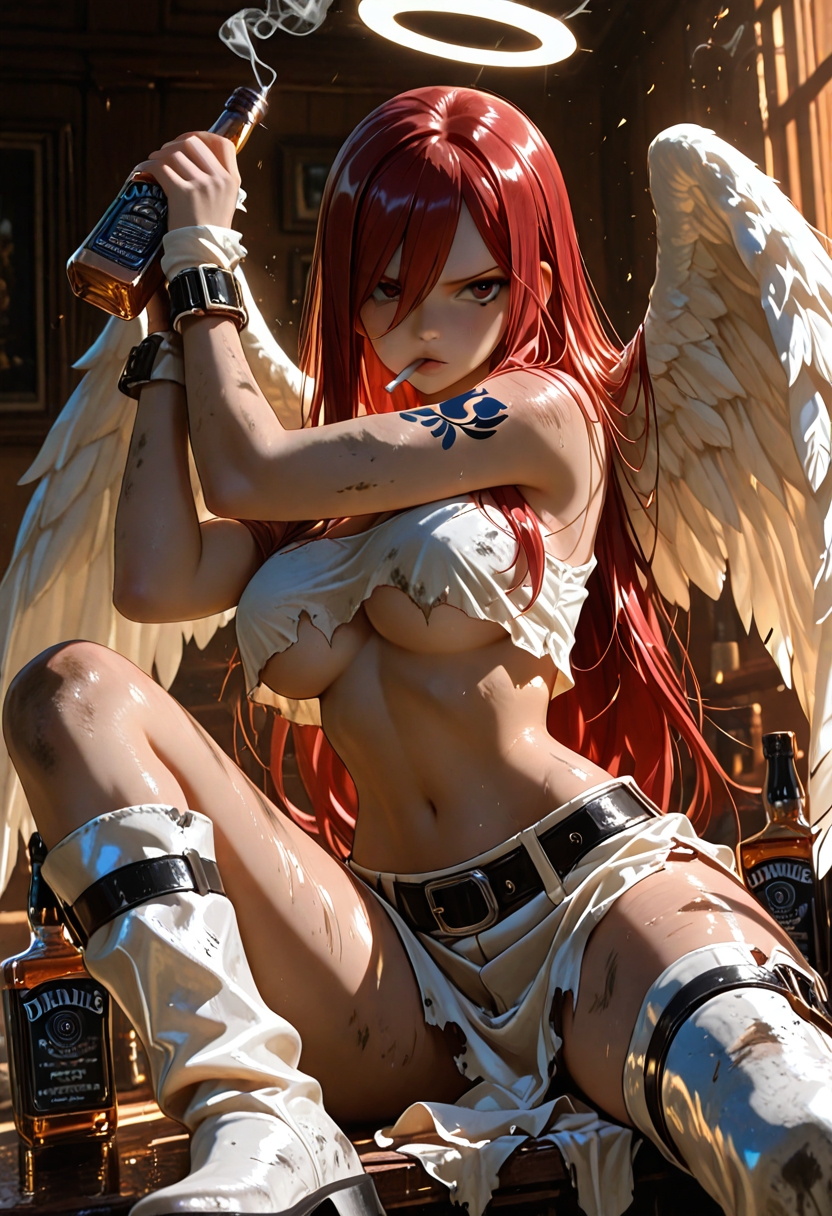 A6 Waifu Board Neon Classy Drunk Angel Erza Scarlet