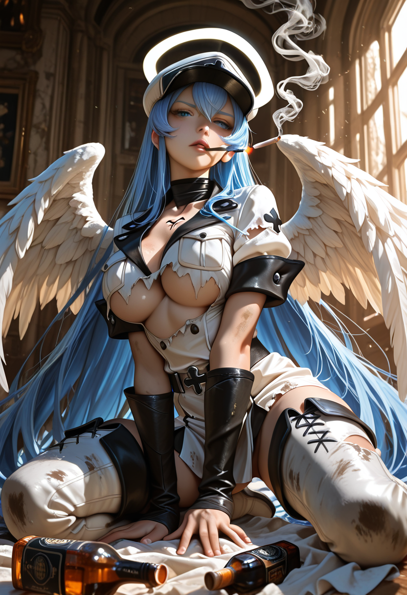 A6 Waifu Board Neon Classy Drunk Angel Esdeath
