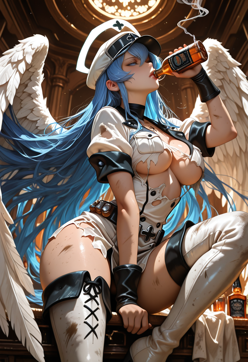 A6 Waifu Board Neon Classy Drunk Angel Esdeath