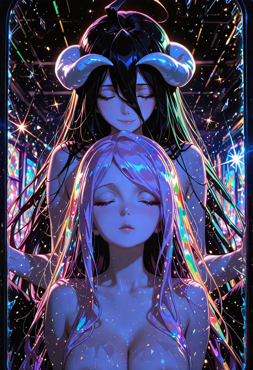A6 Waifu Board Magic Glass Albedo and Shalltear Bloodfallen