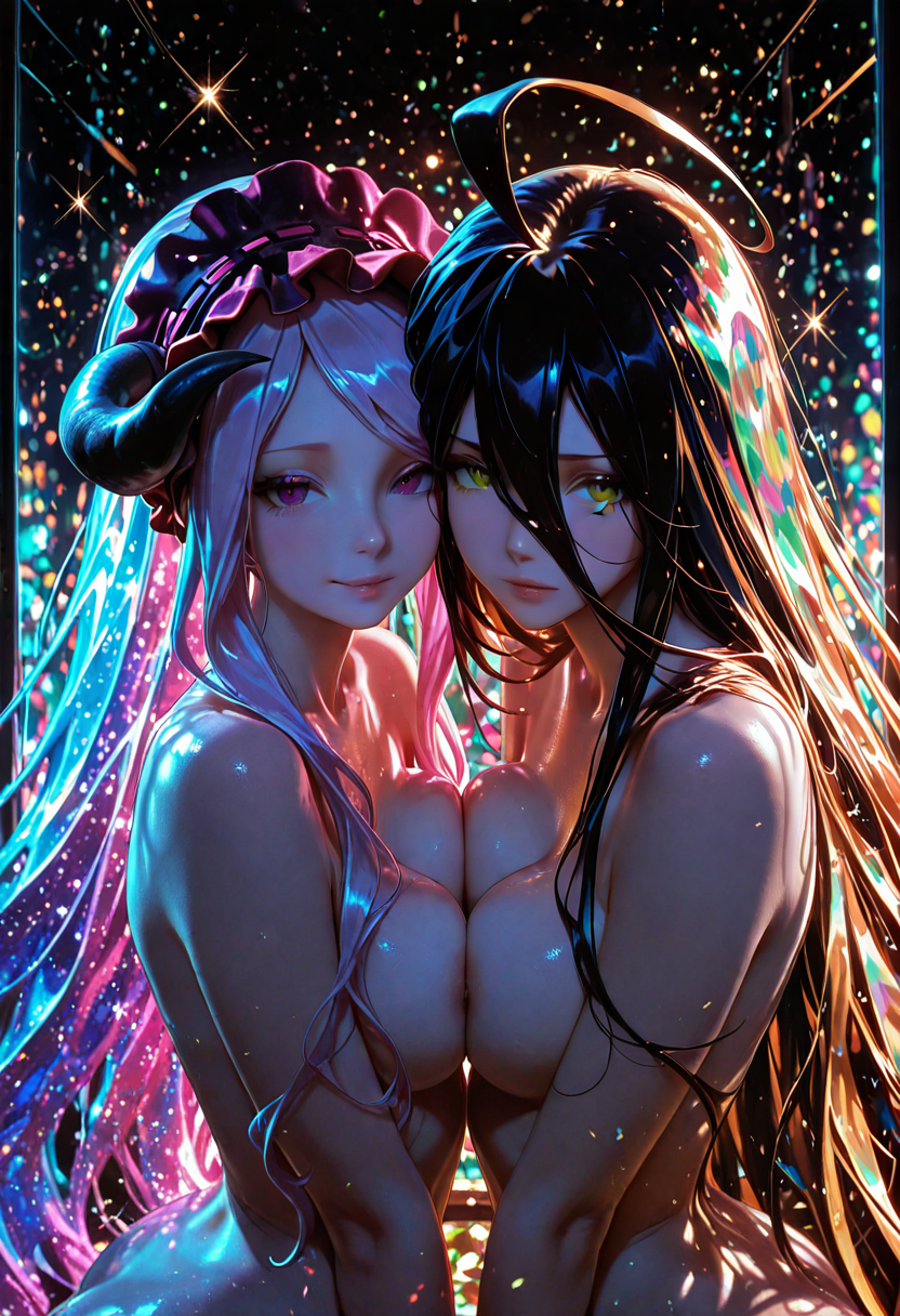 A6 Waifu Board Magic Glass Albedo and Shalltear Bloodfallen