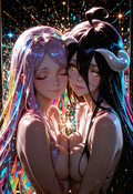 A6 Waifu Board Magic Glass Albedo and Shalltear Bloodfallen