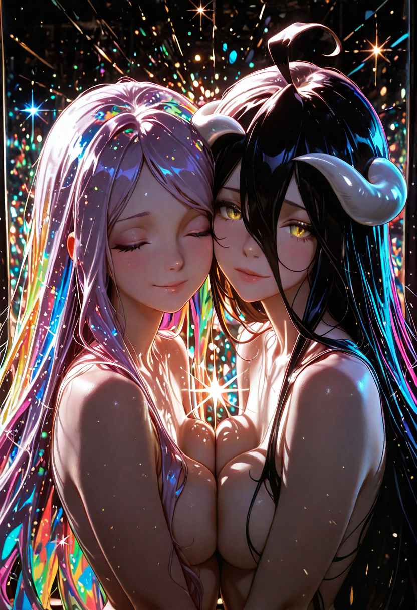 A6 Waifu Board Magic Glass Albedo and Shalltear Bloodfallen