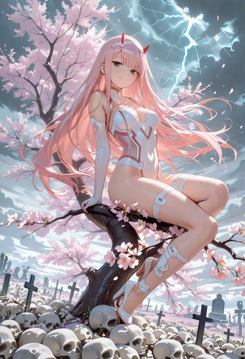 A6 Waifu Board Cherry Blossom Zero Two