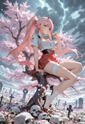 A6 Waifu Board Cherry Blossom Zero Two