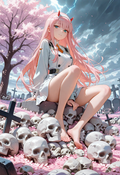 A6 Waifu Board Cherry Blossom Zero Two