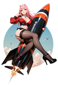 A6 Waifu Board Rocket Girl Zero Two