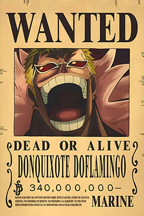 Painting 9x12 Wanted Poster Doflamingo