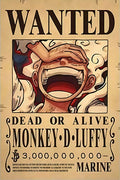 Painting 9x12 Wanted Poster Luffy