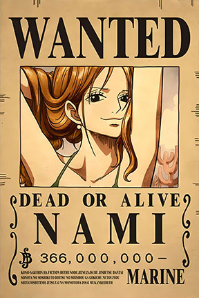 Painting 9x12 Wanted Poster Nami