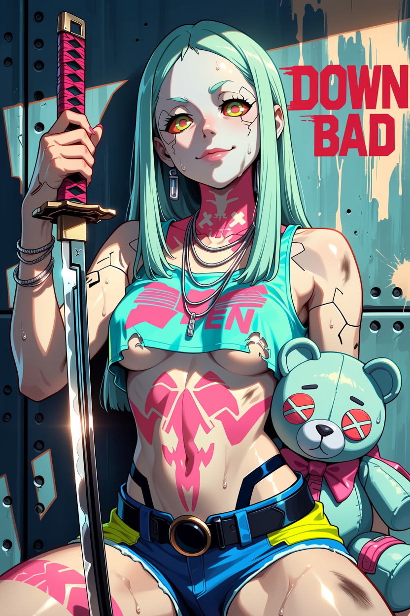 A6 Waifu Board Samurai Cyber Rebecca