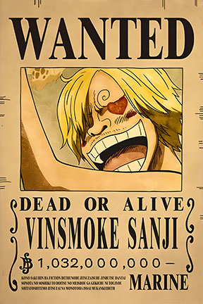 Painting 9x12 Wanted Poster Sanji