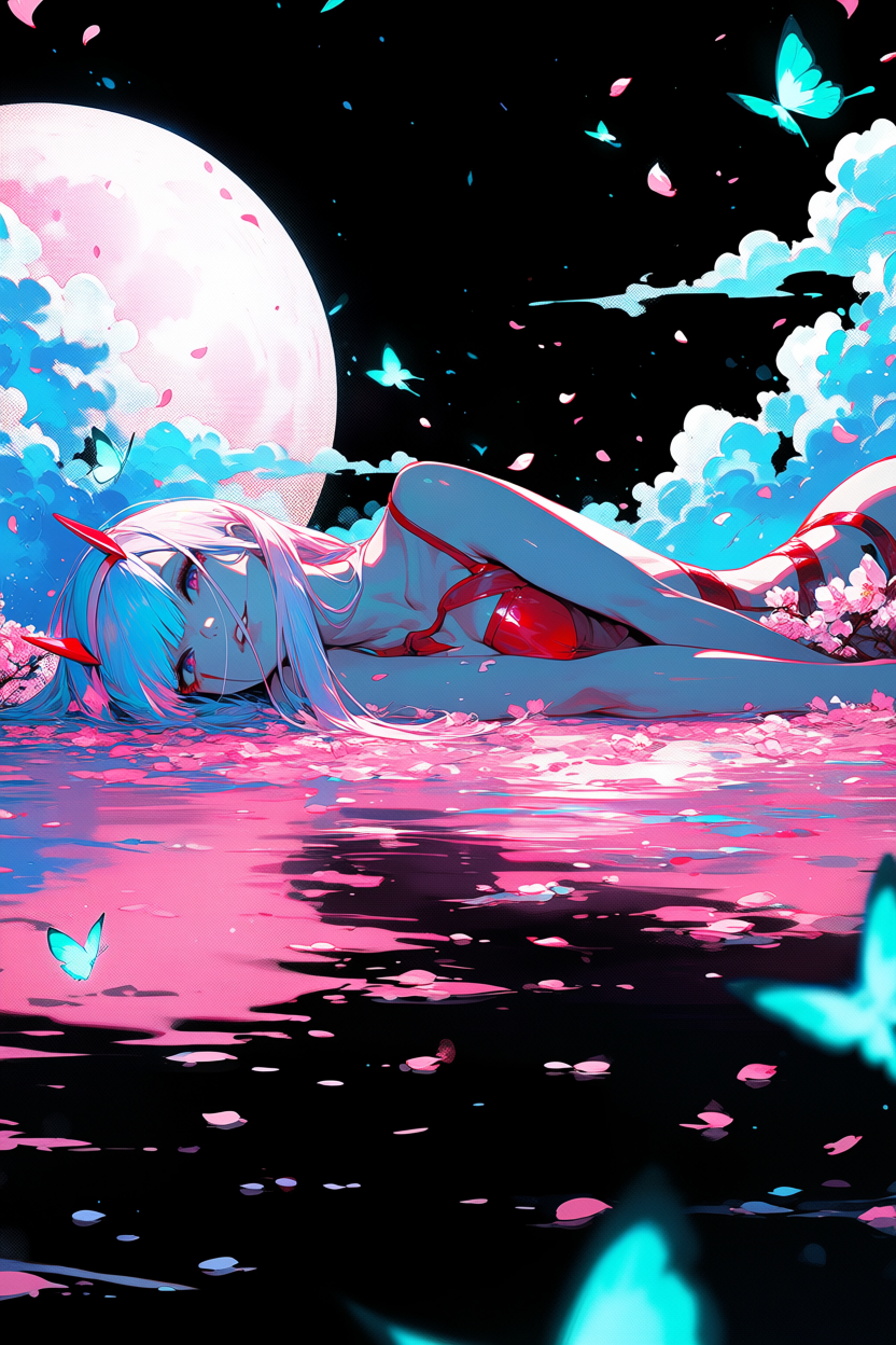 A6 Waifu Board Pink Moon Zero Two