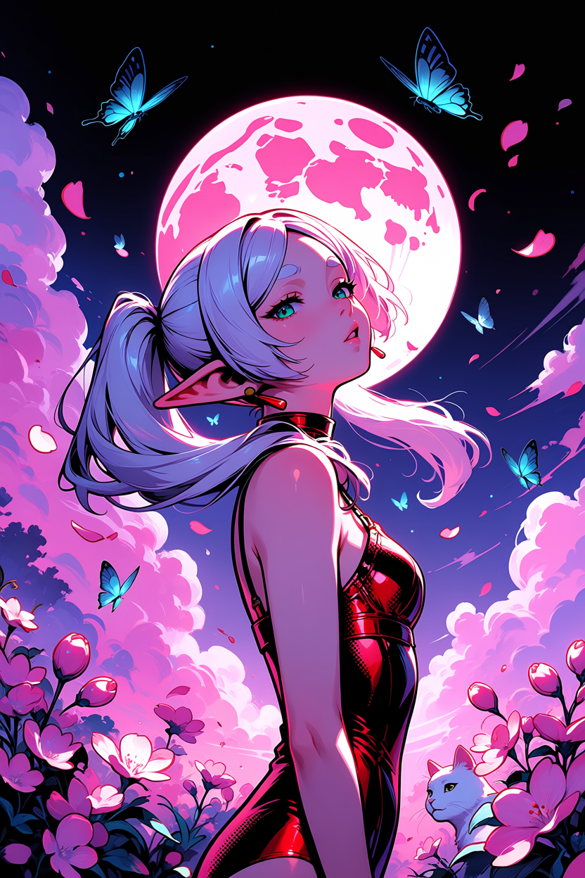 A6 Waifu Board Pink Moon Frieren