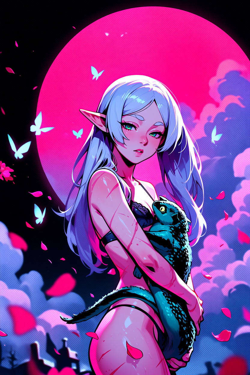 A6 Waifu Board Pink Moon Frieren