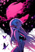 A6 Waifu Board Pink Moon Frieren