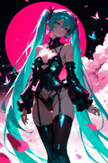 A6 Waifu Board Pink Moon Miku