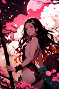 A6 Waifu Board Pink Moon Nezuko