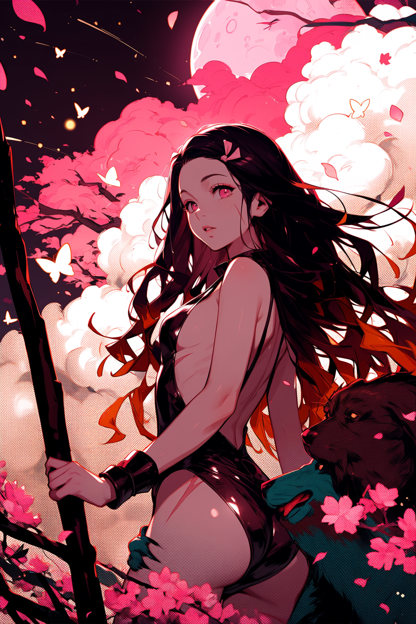 A6 Waifu Board Pink Moon Nezuko