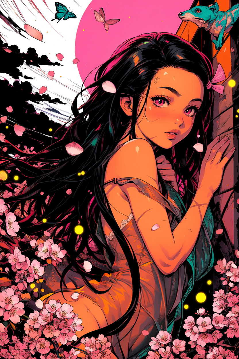 A6 Waifu Board Pink Moon Nezuko