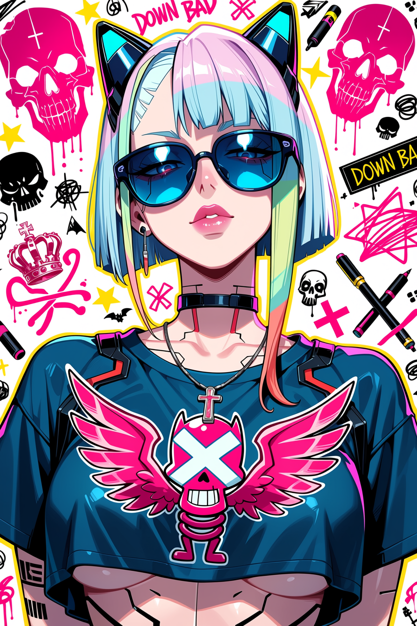 Waifu Board Scribble Cyber Lucy